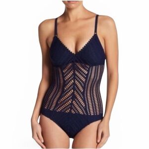 Robin Piccone Sophia Mitered One Piece Swimsuit NWT